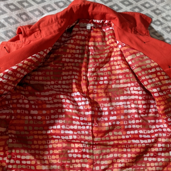 Gap Red Orange Cotton Peacoat size small with black buttons and buckle at neck - Picture 6 of 16